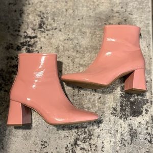 Pink Patent Leather Booties